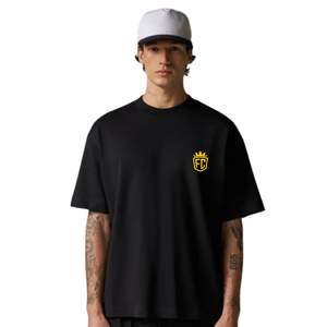 <b>Men</b> Oversized <b>Black</b> T <b>Shirt</b> <b>Short</b> <b>Sleeve</b> Crew Neck Cotton Casual Streetwear Top Small Chest Logo Print Summer Tee - Product Image 5
