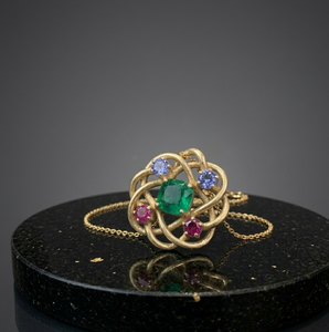 Collar de Ónix Verde Diseño Exclusivo, Piedra de 8mm, 16 Pulgadas de Largo, Plata de Ley 925, Chapado en Oro de 18K, Joyería de Primera Calidad - Product Image 3