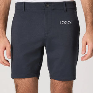 Acabado a medida con un look informal elegante, ropa semiformal adecuada para salidas y pantalones cortos chinos clásicos para hombre con logotipo personalizable - Product Image 1