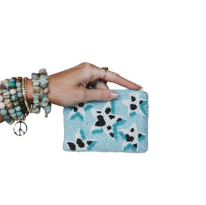 Monedero de moda hecho a mano con cuentas y bordado floral, monedero con logotipo personalizado y bordado de cuentas de semillas para regalos. - Product Image 3