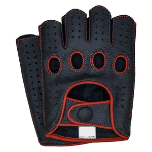 Custom Logo Brown Faux Leather Driving <b>Gloves</b> <b>Fingerless</b> Unisex All Seasons for Travel Daily Use Custom Color - Product Image 6