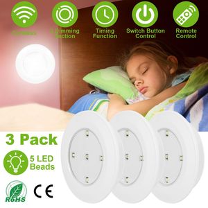 Set di 3 Luci Notturne LED Dimmerabili Senza Fili a Batteria per Armadio con Telecomando e Design Adesivo - Product Image 1