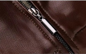 High Quality <b>Mens</b> Windproof Leather <b>Jacket</b> New Fashion Embroidery Knitted Stand Discharge Print Zipper Breathable <b>jacket</b> for <b>men</b> - Product Image 4