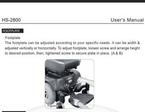 Original HS2800 footplate Footrest assembly with <b>bracket</b> CTM powerchair Replacement Footrest Kit Hanger Steel Adjustable parts - Product Image 6