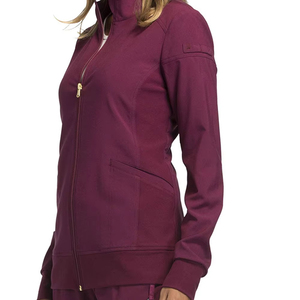 Chaqueta Sanitaria Unisex Morada con Cremallera Completa, Tejido de Poliéster, Uniforme Hospitalario con Detección de Agujas, Tela sin Costuras Fusionada para Estudio - Product Image 4