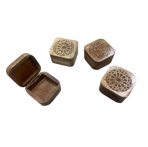 Luxury Customizable Durable Wooden Ring Box Polished Carved Home <b>Decoration</b> Packaging Jewelry <b>Engagement</b> Ring Gift Storage Laser - Product Image 2