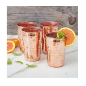 Deluxe <b>Copper</b> Water Drinking Glass Handmade Tumbler Traditional Wellness Vessel Stylish Dining Kitchen Durable Metal <b>Cup</b> - Product Image 6