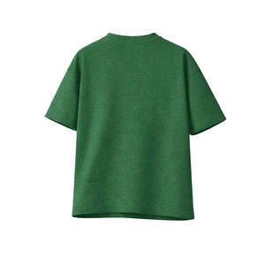 T-shirt Homme Haut de Gamme en Coton Lourd 100% Vert Uni, Coupe Oversize Épaules Tombantes, Manches Courtes, Style Streetwear Anti-Plis - Product Image 3