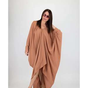 Vestido Kaftán Holgado de Verano para Mujer, Estilo Abaya, Ecológico, Lavable, Informal, con Cintura Natural - Product Image 2