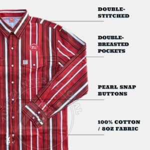 ZUNEZI 6.5oz Plaid Button-Down FR <b>Shirts</b> 100% Cotton Fire Retardant NFPA2112 CAT2 300-500C Heat Resistance <b>Welded</b> Seams - Product Image 3