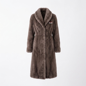 Abrigo de Piel Sintética de Visón para Mujer, Cuello Chal, Largo, Invierno, Lujo, Ropa Exterior, Etiqueta Privada Personalizada - Product Image 1