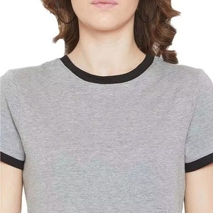 Ensembles d'été sur mesure à col rond pour femmes, faible MOQ, personnalisables, 100 % coton, manches courtes, pour le sport et le fitness - Product Image 6