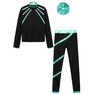 6-16 Niños Niñas Patinaje artístico Gimnasia Rendimiento Traje Chaqueta Sudadera de manga larga con pantalones Conjuntos de bandas para <span class=keywords><strong>el</strong></span> <span class=keywords><strong>cabello</strong></span> para <span class=keywords><strong>baile</strong></span> - Product Image 2