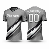Jersey Sepak Bola Unisex 100% Poliester Bermotif Bernapas Lengan Pendek Perlindungan UV Anti-Bakteri Cepat Kering Olahraga