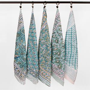 Best Summer Block Printed Bandana Scarf Cotton Lightweight Boho Wrap For Face Hair Or Neck <b>Cover</b> Unisex Sustainable Accessory - Product Image 5