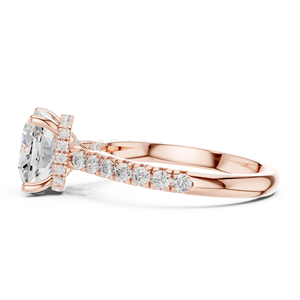 Anillo de Oro Sólido de 14K con Diamante Cultivado en Laboratorio de Corte Redondo de Diseño para Regalo, Fiesta, Aniversario y Uso Diario - Product Image 3