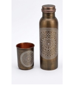 ขวดทองแดงขัดเงาพร้อมแก้ว 2 ใบ ราคาขายส่ง - Product Image 3