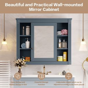 Modern 35 X 28 <b>Wall</b> Mounted Bathroom <b>Storage</b> Cabinet Medicine Cabinet with Mirror for Bathroom Shelves - Product Image 3