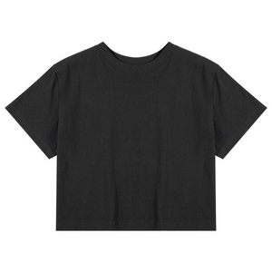 เสื้อยืดครอปพิมพ์ลายสตรีทสไตล์ฮิปฮอปสำหรับผู้หญิง ผ้าฝ้าย 100% สำหรับฤดูร้อน แบบเรียบง่าย สั่งทำได้ตามต้องการจากโรงงาน - Product Image 1