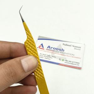 Pince à épiler en or pailleté à 45 degrés, extension de cils pointue professionnelle en acier inoxydable de haute qualité avec poignée en diamant, vente en gros - Product Image 2