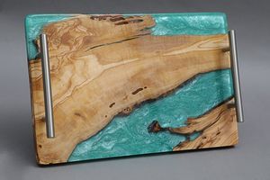 Handmade Wooden And Resin Decorative <b>Tray</b> For Elegant Dining Table Presentation And Luxury Interior Styling - Product Image 6