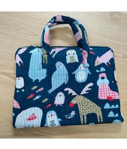 Funda Protectora para Portátil de Tela de Algodón Acolchada con Asa, Cierre de Cremallera, Estampados de Dibujos Animados, para Niños y Mujeres, Duradera, con Múltiples Bolsillos - Product Image 1