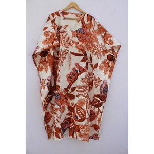 Vintage <b>Indian</b> Floral Bohemian <b>Kaftan</b> Maxi Dress Digital Printed Cotton Loose Fit Breathable Casual Summer Beachwear Resort Wear - Product Image 6