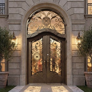Royal Luxury Rust-resistant Wrought Iron Security Main Gate Intricate Pattern Powder-Coated Finish Easy Assembly Modern Design - Product Image 3