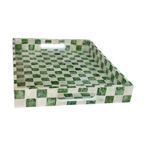 Luxury Mother of Pearl Serving <b>Tray</b> Handmade Inlay Shell <b>Decorative</b> <b>Tray</b> for Home Hotel Restaurant Serving and Gift Use - Product Image 5
