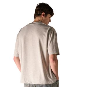 Camiseta de algodón melange oversize para hombre con logo minimalista en el pecho, estilo streetwear, manga corta, informal, a la moda, venta al por mayor, fabricante OEM - Product Image 2