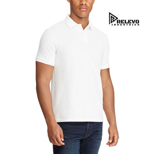 Camiseta Polo Blanca de Manga Corta para Hombre Relevo, Algodón Casual de Verano, Transpirable, con Logotipo Estampado en el Cuello - Product Image 2