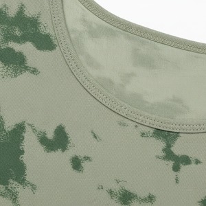 เสื้อกล้ามถักสีพื้นสำหรับผู้ชาย คอกลม แขนกุด สีเบจ แต่งขอบสีเทา - Product Image 5