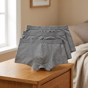 Boxer élastique en jacquard taille basse pour hommes 3pk Tissu tricoté doux - Product Image 2