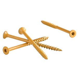 350 pezzi # Viti per Legno Zincate Gialle 10 x 3 Pollici, Antiruggine, per Esterni, con Testa Torx/T25, Resistenti alla Ruggine - Product Image 1