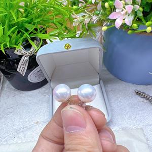 Wholesale 11-13mm Large Particle Freshwater <b>Edison</b> Pearl Earrings Strong Round Shape with Slight Cold <b>Light</b> Flaws - Product Image 4