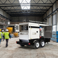 Groupe électrogène diesel monté sur remorque, démarrage automatique, type silencieux, utilisation en cas d'urgence pour la construction, 600V 50/60Hz, protection contre les courts-circuits