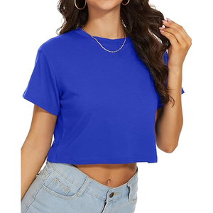Camiseta corta de algodón para mujer, de buena calidad, último diseño, todos los colores, a la moda, informal, a precios razonables. - Product Image 4