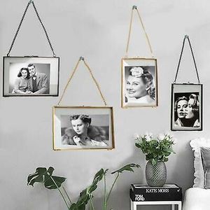 Customized Handmade Glass & Metal Hanging Picture <b>Frame</b> for <b>Wall</b> Decoration,with 2 Sides Glass Decorative Picture <b>Frame</b> - Product Image 6