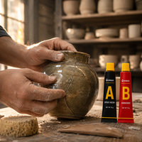 Kit de restauration de poterie, céramique et grès, colle époxy bicomposante AB transparente 15g+15g, durcissement en 5 minutes, logo personnalisé OEM