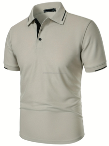 Men's <b>Short</b> <b>Sleeve</b> Polo Shirt Casual <b>Button</b>-<b>Up</b> Knit Fabric Lightweight & Breathable Perfect Casual Attire Casual Attire T Shirt - Product Image 3
