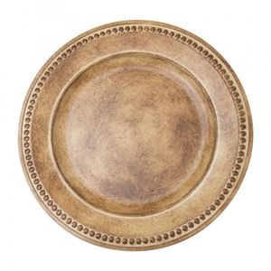 Assiette de Présentation Ronde de Luxe Dorée en Métal à Bord Perlé pour Vaisselle, Décoration de Table, Mariages, Événements, Traiteur et Hôtellerie (Vente en Gros) - Product Image 6