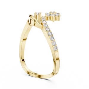 Anillo solitario minimalista de oro amarillo macizo de 14k con diamante redondo de talla brillante para mujer, ideal para compromiso, aniversario o regalo de boda. - Product Image 4
