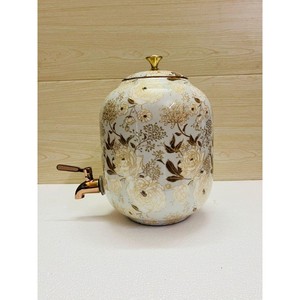 Distributeur d'eau en céramique au design le plus récent avec couvercle, motif floral doré, grande capacité, vaisselle pour la maison - Product Image 4