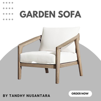 Sofá Individual de Madera de Teca Ecológico y Moderno, con Cojín, para Uso en Interiores y Exteriores, Sillón de Indonesia, Gran Venta