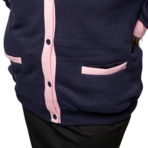 <b>Navy</b> Blue Embroidered Knit <b>Cardigan</b> Women Button Front Long Sleeve Sweater Jacket Casual Fashion Preppy Style Outerwear Apparel - Product Image 2