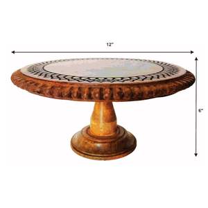 Support à gâteau en bois artisanal et écologique pour mariages rustiques, anniversaires, cafés, présentation de desserts, table à manger, compatible lave-vaisselle - Product Image 3