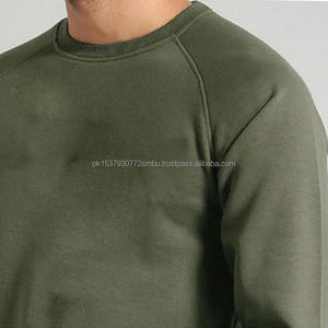 Sudaderas de hombre de alta calidad Algodón mezclado Fleece/French Terry Olive Green Pullover Hombres Sudaderas de ajuste regular - Product Image 4