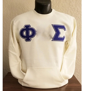 Collier ras du cou en chenille avec broderie blanche Phi Beta Sigma, vêtements de sororité grecque, unisexe, coton de qualité supérieure - Product Image 3