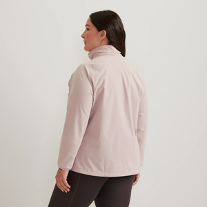 Veste coupe-vent à capuche mauve, manches longues, fermeture éclair, coupe-vent, polyester tissé, vêtement d'automne - Product Image 2