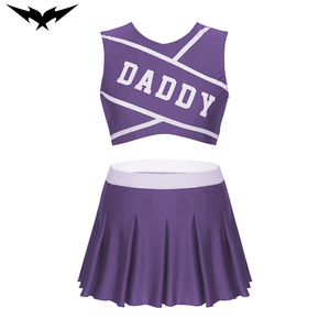 Conception sur mesure d'uniformes de cheerleading pour adultes, vente en gros, costumes de danse en spandex/polyester imprimés par transfert thermique avec logo personnalisé - Product Image 5